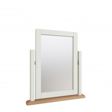 Burham - Dressing Table Mirror White Finish With Oak Top
