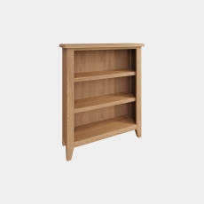 Burham - Small Wide Bookcase Grey Finish With Oak Top