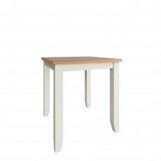 75cm Square Table White Finish With Oak Top - Burham