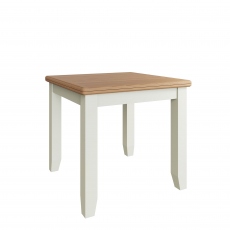 Burham - 85cm Square Flip Top Table White Finish With Oak Tops