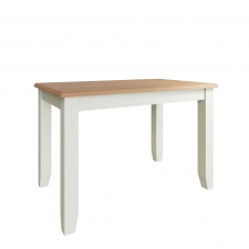 Burham - Extending Dining Table White Finish With Oak Top