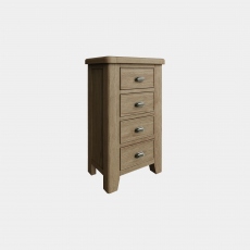 Farringdon - 4 Drawer Narrow Chest Blue Finish With Oak Top