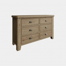 Farringdon - 6 Drawer Chest Blue Finish With Oak Top