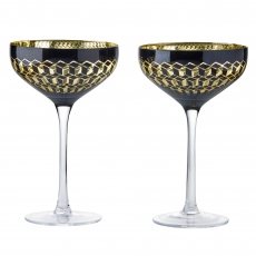 Cubic Champagne Saucers Set of 2