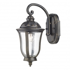 Lodge Outdoor Wall Light Black Gold