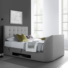 150cm (King) TV Ottoman Bed In Light Grey - Acropolis