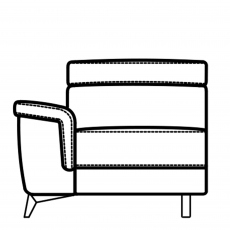 Portofino - Chair LHF Unit In Fabric Or Leather