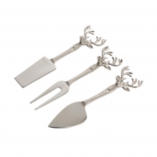 Stag Head - 3 Piece Cheese Knife Set