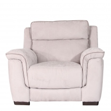 Monza - Power Recliner Chair In Fabric MAD-02 Silver Grey With MAD-03 Dark Grey Piping