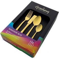 Windsor- 16 Piece Gold Finish Stainless Steel Cutlery Set