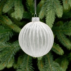 Ridged Frosted Glass Bauble