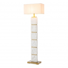 Eichholtz Newton - Floor Lamp In White Marble & Antique Brass