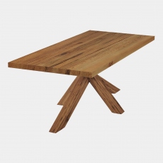 Mammoth - Straight Edge Dining Table In Solid Rustic oak