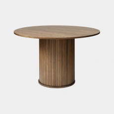 Eden - 120Øcm Round Dining Table In Smoked Oak Finish