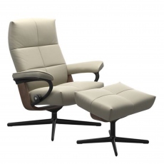 Stressless David - Chair & Footstool With Cross Base In Leather