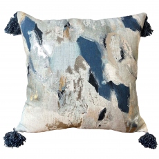 Abstract - Small Metallic Blue Cushion