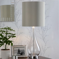 Bronant Smoked Glass & Polished Chrome Table Lamp - Laura Ashley