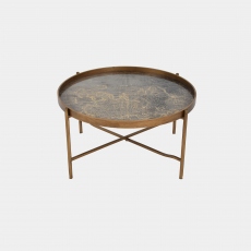 Coffee Tray Table In Antique Gold Atlas - Leopold