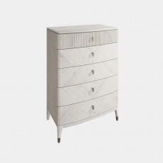 5 Drawer Tall Chest In Stone Finish - Dynasty