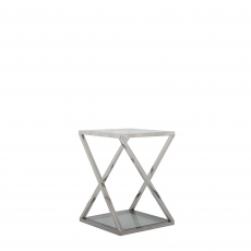 Trento - Plant Table In Clear Glass & Stainless Steel Frame