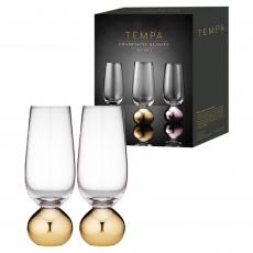 Astrid - Set of 2 Gold Champagne Glasses