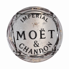 Liquid Art by Clare Wright - Champagne top Moet on brushed silver large
