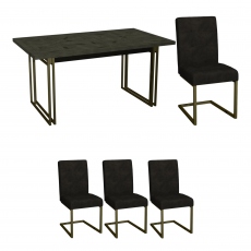 Samson - 6-8 Seat Extending Dining Table & 4 Cantilever Chairs