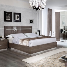 Treviso - Ottoman Bed Frame In Silver Grey High Gloss