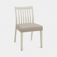 Bremen - Low Slat Back Dining Chair Grey Bonded Leather & Soft Grey Finish Leg