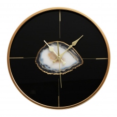 Celina - Black & Gold Round Wall Clock