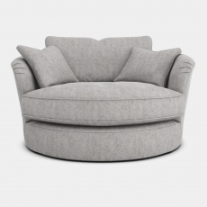 Cuddler Swivel Chair In Fabric - Cirrus