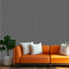 Decorative Acoustic Slat Wall Panel - Light Grey