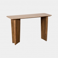 Hickory - Console Table in Mango Wood with Travertine Top
