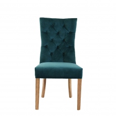 Richmond - Button Back Dining Chair In Velvet Teal
