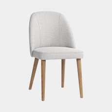 Brannon - Dining Chair In Light Grey Fabric With Oak Leg