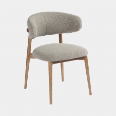 Huxton - Dining Chair In Grey Fabric With Oak leg