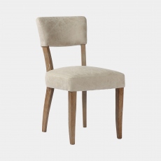 Carter - Dining Chair In Grey Leather With Oak leg
