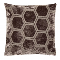 Ivor - Large Embossed Cut Velvet Cushion Slate