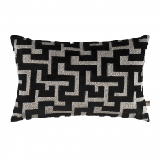Maze - Velvet Bolster Cushion Black