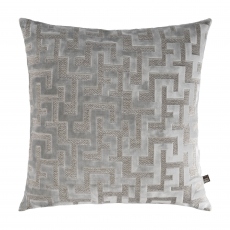 Maze - Velvet Cushion Silver Small