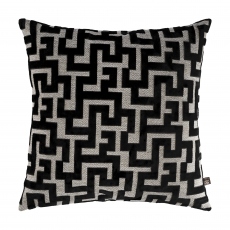 Maze - Velvet Cushion Black Large