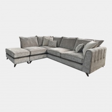 3 Seat LHF Chaise Sofa & Loafer Footstool In Fabric - Adele