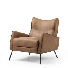 Zoe - Accent Chair In Leather Effect PU Achilles Brown