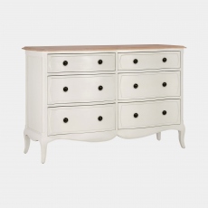 Genevieve - 6 Drawer Wide Chest In White Paint Finish