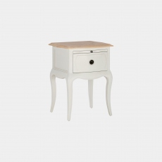 Genevieve - 1 Drawer Bedside In White Paint Finish