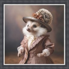 Dressed Up Female Hedgehog - Framed Print