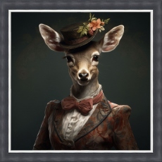 Dressed Up Deer - Framed Print