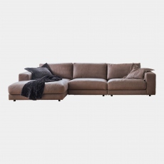 Domino - Large Sofa With LHF Chaise In Leather