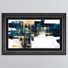 Lyon Teal Abstract - Framed Print