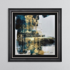 Lyon 2 Teal Abstract - Framed Print